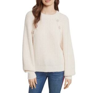 Joie Aine Raglan Cream Chunky Oversized Alpaca Wool Ribbed Sweater XS